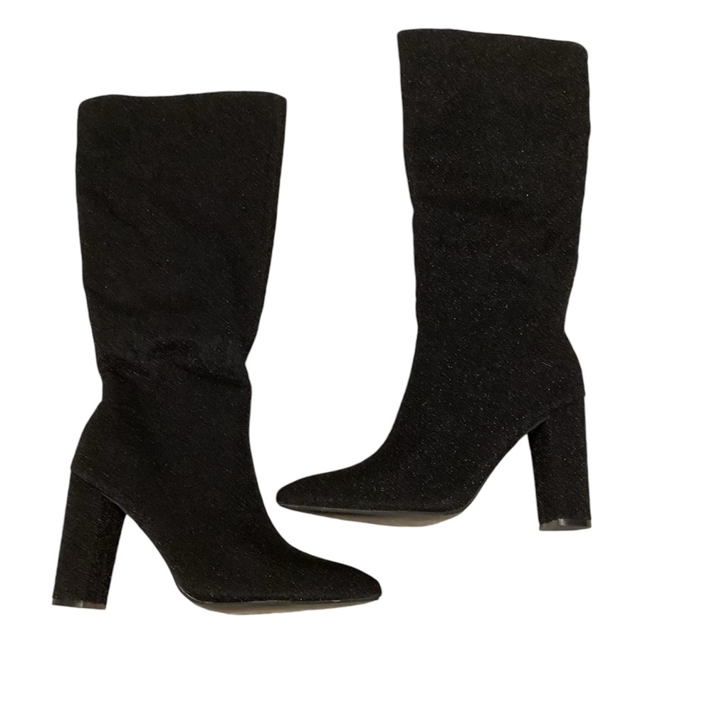 NEW Women’s 3” heeled sparkle black boot size 40 (US 9) side zipper